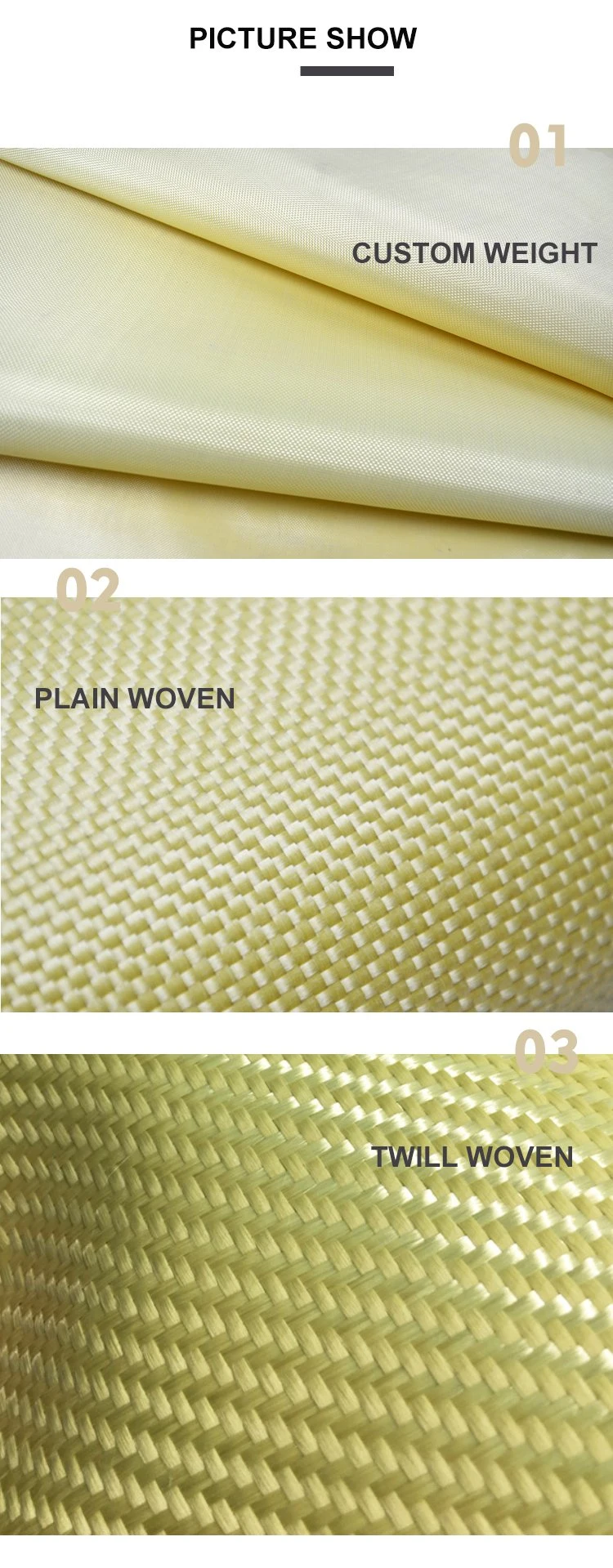 China Factory Kevlar Aramid Yarn Aramid Kevlar Fabric