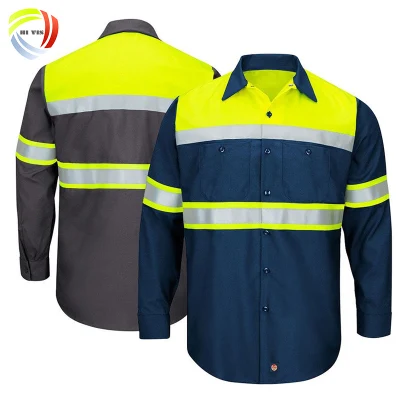 Camisa de trabajo de seguridad Fr Camisas antiestáticas resistentes al fuego para hombres al por mayor